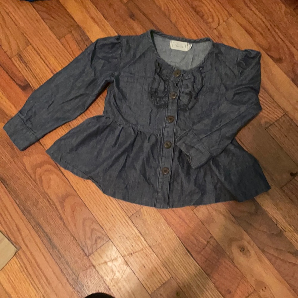 Pearls and Piggytails chambray top